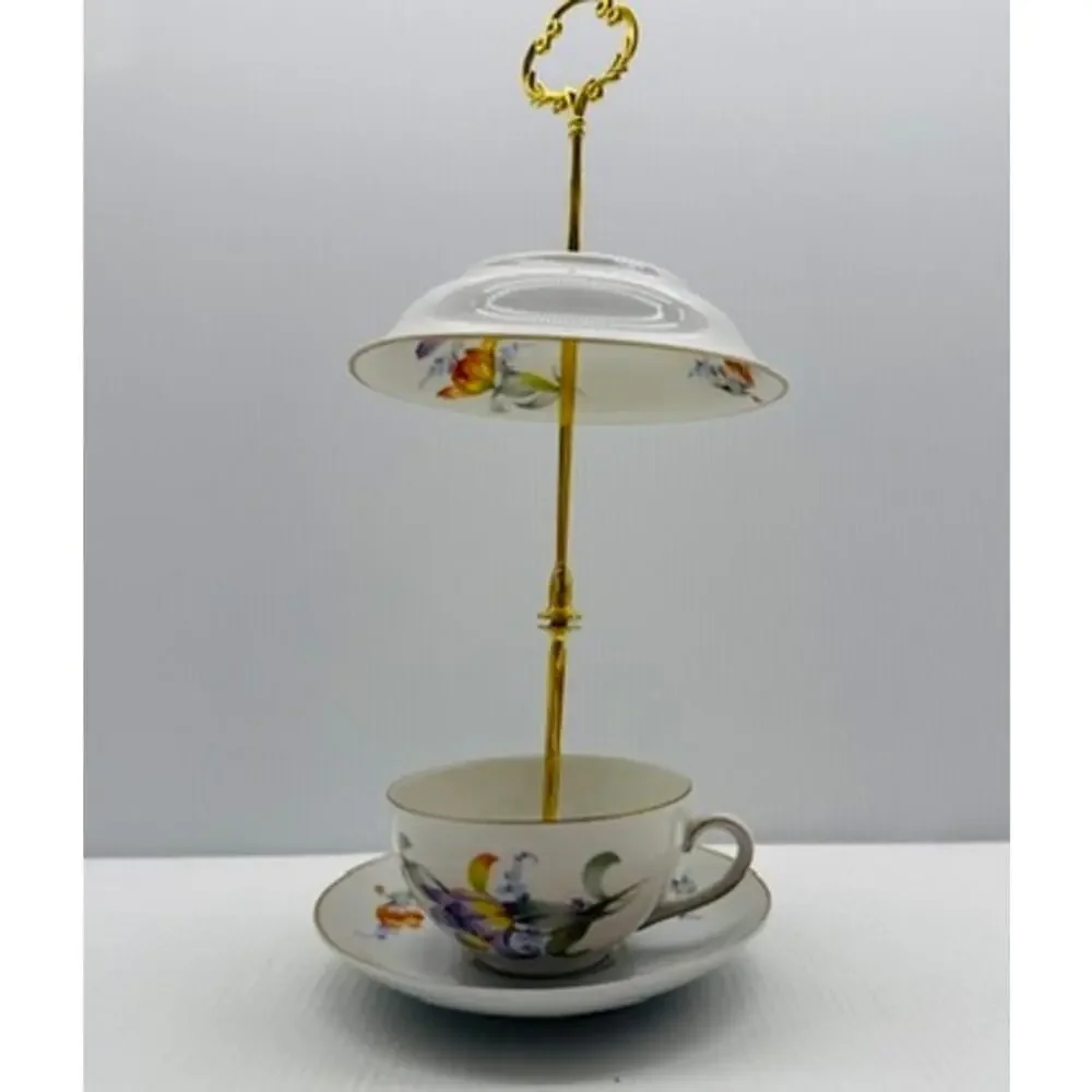 Vintage Teacup Bird Feeder Handmade Garden Decor